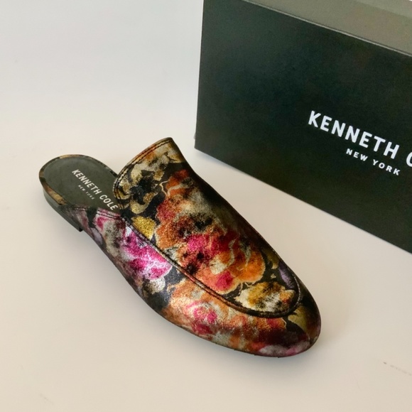 Kenneth Cole Wallice Slip On Mule Floral Loafers Leather Fashion Pumps Shoes - Picture 7 of 12